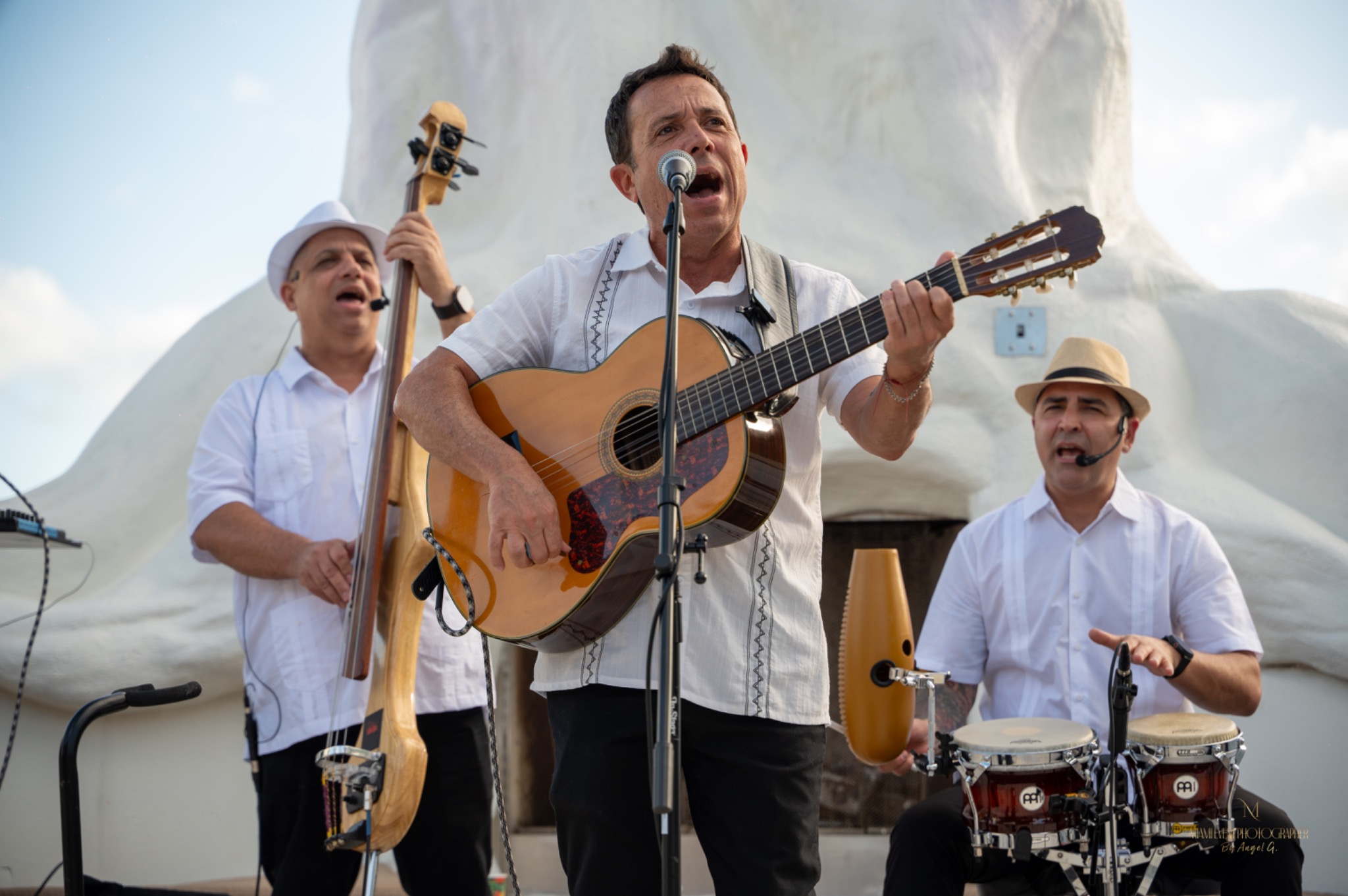 Live musicians performing at an outdoor event